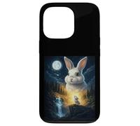 Carcasa para iPhone 13 Pro Rabbit Howling to The Moon Vintage Funny Rabbit