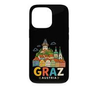 Carcasa para iPhone 13 Pro Regalo de Recuerdo de Viaje de Graz Austria Dibujado a Mano