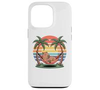 Carcasa para iPhone 13 Pro Relaxing Capybara, Sunset, Palm Tree, Summer capy Vacation
