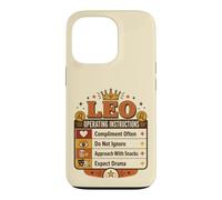 Carcasa para iPhone 13 Pro Retro Leo Horóscopo Divertido Personalidad Rasgos Signo Fuego