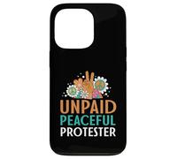 Carcasa para iPhone 13 Pro Retro Peace Sign Flowers Groovy Unpaid Peaceful Protester