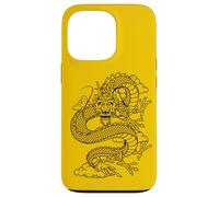 Carcasa para iPhone 13 Pro Retro Vintage Zodiac Lunar New Year Black Chinese Dragon