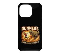 Carcasa para iPhone 13 Pro Runners Motivation T Rex Chasing a Runner, Divertido Regalo para Correr