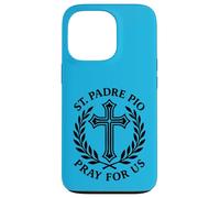 Carcasa para iPhone 13 Pro San Padre Pío Reza por Nosotros Católica Santa Cruz Devoción