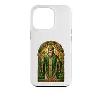Carcasa para iPhone 13 Pro San Patricio Trébol Obispo Sagrado Irlandés Icono Arte Fe