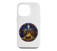 Carcasa para iPhone 13 Pro Santa Natividad Medieval Catedral Gótica Mosaico Arte Círculo