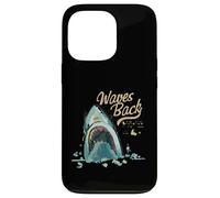 Carcasa para iPhone 13 Pro Shark Waves Back Ocean Surfing Playa Verano Divertido