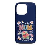 Carcasa para iPhone 13 Pro She Is Mom Floral Cute Mama - Gráfico de Flores para el día de