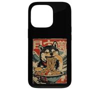 Carcasa para iPhone 13 Pro Shiba Inu Perro Comiendo Fideos Ramen Estilo japonés Ukiyo-e