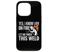 Carcasa para iPhone 13 Pro Sí, sé Que Estoy en Llamas Soldador Soldadura Identidad Humor