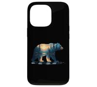 Carcasa para iPhone 13 Pro Silueta Bosque Oso - Vintage Naturaleza Vida Silvestre Am