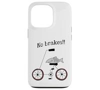 Carcasa para iPhone 13 Pro Sin Frenos Pescado Montando Una Bicicleta Humor Tonto Raro