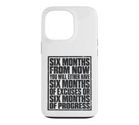 Carcasa para iPhone 13 Pro Six Months from Now Either Have Excuses Or Progress Motivate