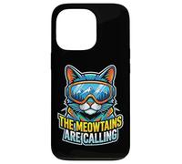 Carcasa para iPhone 13 Pro Ski Cat Meowtains Calling Snowboard Winter Mountain Funny