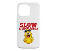 Carcasa para iPhone 13 Pro Slow Sundays Funny Yellwo Rubber Duck Illustration Graphic