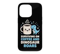 Carcasa para iPhone 13 Pro Sobreviviendo en café y Dinosaurio ruge Entusiasta de los Dinosaurios