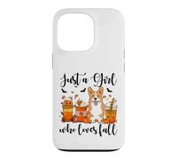 Carcasa para iPhone 13 Pro Solo una Chica Que ama el otoño, Corgi Dog Pumpkin Cozy Autumn