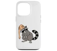 Carcasa para iPhone 13 Pro Sombrero de Piel de Mapache extraño Humor de Halloween para bichos raros