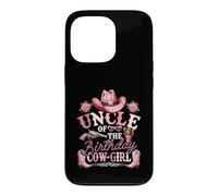 Carcasa para iPhone 13 Pro Sombrero para Botas Uncle of The Birthday, Estilo Vaquero, Estilo Vaquero, Color Rosa