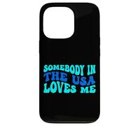 Carcasa para iPhone 13 Pro Somebody in The USA Loves Me Modern Boho Vibe
