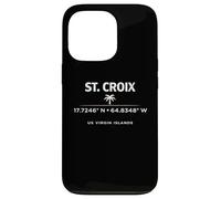Carcasa para iPhone 13 Pro St Croix USVI Coordenadas Diseño de Viajes