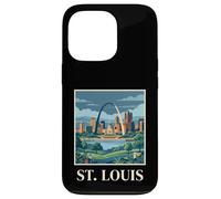 Carcasa para iPhone 13 Pro St Louis Missouri Retro Vintage Arco Horizonte Río Cityscape