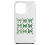 Carcasa para iPhone 13 Pro St Patrick’s Day Green Shamrock Bow Coquette St Patricks Day