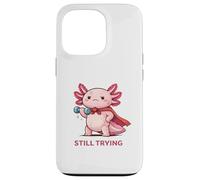 Carcasa para iPhone 13 Pro Still Trying | Cute Superhero Axolotl Gym Motivación