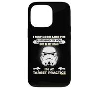 Carcasa para iPhone 13 Pro Stormtrooper In My Head I'm At Target Lema de práctica