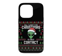 Carcasa para iPhone 13 Pro Suéter Feo de Navidad de First Contact Alien UFO