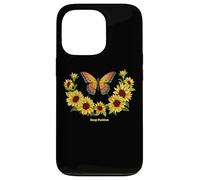 Carcasa para iPhone 13 Pro Sunflower Keep Positive Butterflies Quotes Butterfly