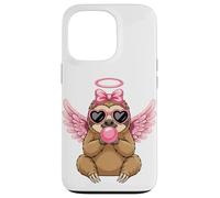 Carcasa para iPhone 13 Pro Sweet Valentine's Day Sloth Angel with Pink Wings