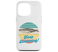 Carcasa para iPhone 13 Pro Swimming Humpback Whale Retro Vintage Ocean Sunset Design