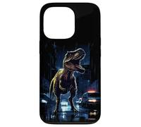 Carcasa para iPhone 13 Pro T-Rex Dinosaur Roaring City at Night Graphic Design Japanese