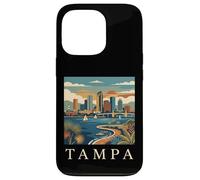 Carcasa para iPhone 13 Pro Tampa Florida Retro Vintage Skyline Bay Waterfront Atardecer