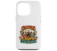 Carcasa para iPhone 13 Pro Tarjetas Fichas Coraje Poker Mindset Style