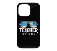 Carcasa para iPhone 13 Pro Teacher Off Duty Gafas de Sol Palm Tree Beach Sunset