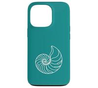 Carcasa para iPhone 13 Pro Teal Minimalista Nautilus Shell Line Art Ocean