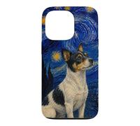 Carcasa para iPhone 13 Pro Teddy Roosevelt Terrier Perro Van Gogh Noche Estrellada