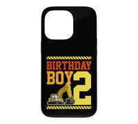 Carcasa para iPhone 13 Pro Tema de la Excavadora del camión de la construcción del niño del cumpleaños de 2 años