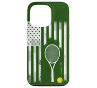 Carcasa para iPhone 13 Pro Tenis us Bandera Estados Unidos América Pelota de Tenis Patriota Torneo