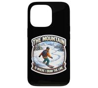 Carcasa para iPhone 13 Pro The Mountain Is Where I Draw The Line Funny Snowboard Broma
