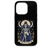 Carcasa para iPhone 13 Pro The Pug Mom Gothic Skeleton Moon Halloween Diseño