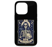 Carcasa para iPhone 13 Pro The Pug Mom Gothic Skeleton Tarot Amante de los Perros