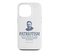 Carcasa para iPhone 13 Pro Theodore Roosevelt Patriotismo Cita Azul Marino Impresión