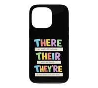 Carcasa para iPhone 13 Pro There Their They're Funny Grammar English Teacher Humor