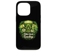 Carcasa para iPhone 13 Pro Tiki Got Lucky Hawaii Shamrock Tropical Island Vibes