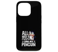 Carcasa para iPhone 13 Pro Todo lo Que Necesito es café y mi café Penguin Cute Penguin