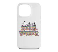 Carcasa para iPhone 13 Pro Trabajador Social Escolar Tie Dye Apreciación Trabajo Social