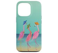Carcasa para iPhone 13 Pro Tres flamencos Elegantes en la Playa